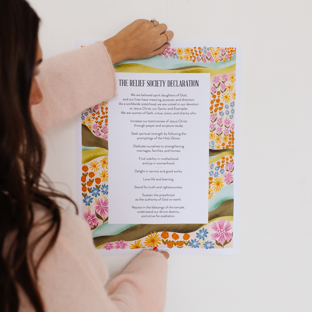 Relief Society Declaration Poster - Meadow - LDP-PST-RD-FL