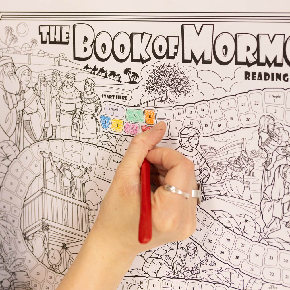 Book of Mormon Reading Chart Poster - Coloring Roadmap - LDP-RC-BOM