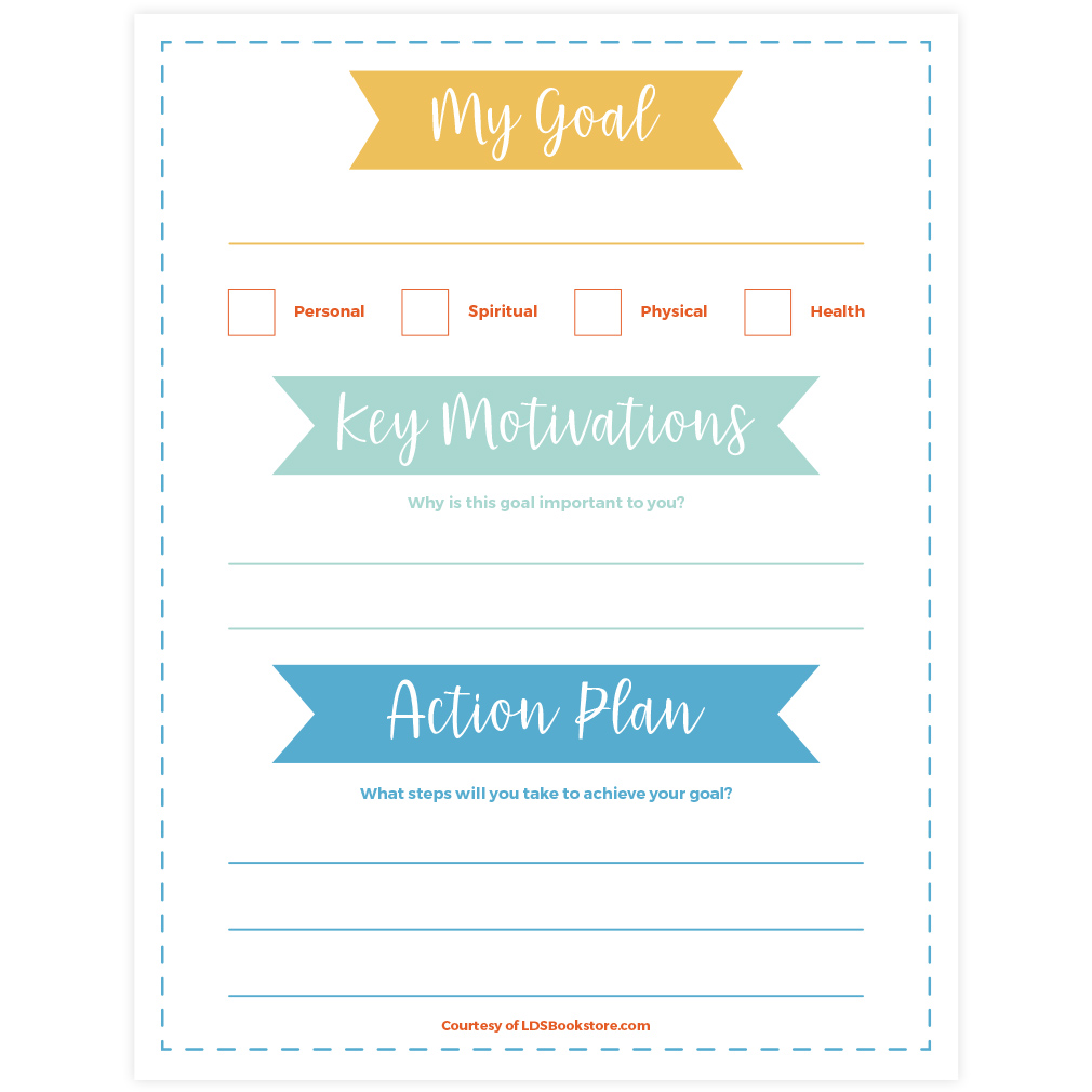 2025 LDS Goal Setting Worksheet - Digital Download - LDPD-PBL-ACT-GOAL23