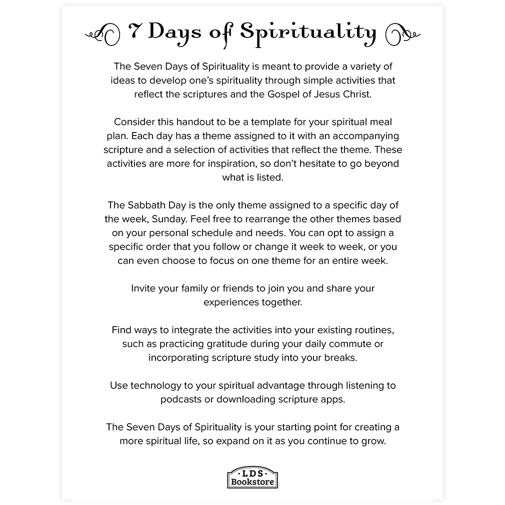 7 Days of Spirituality - Digital Download - LDPD-PBL-ACT-SDS
