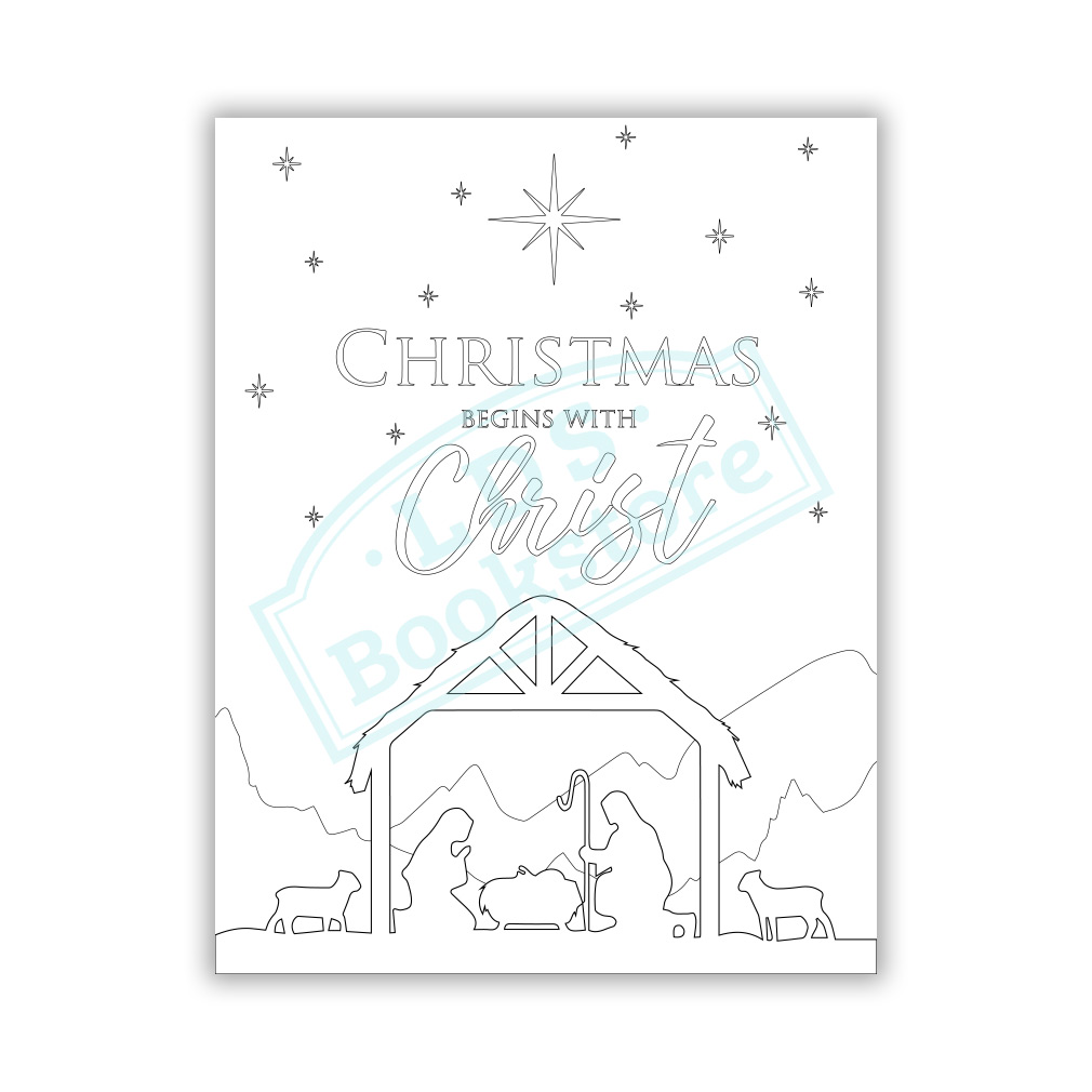 Christmas Begins With Christ Coloring Page - Digital Download - LDPD-COLOR-CBWC18