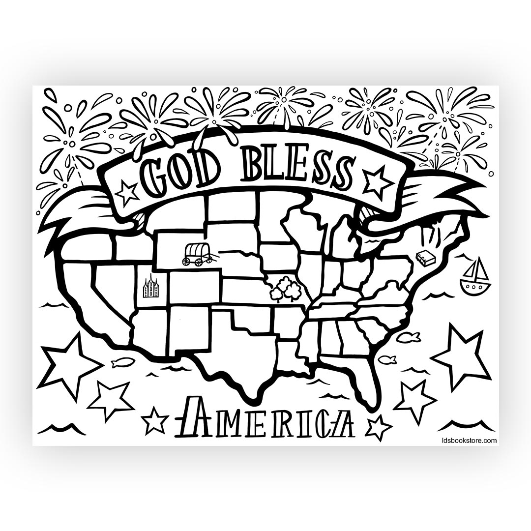 God Bless America Coloring Page - Digital Download - LDPD-COLOR-AMERICA19