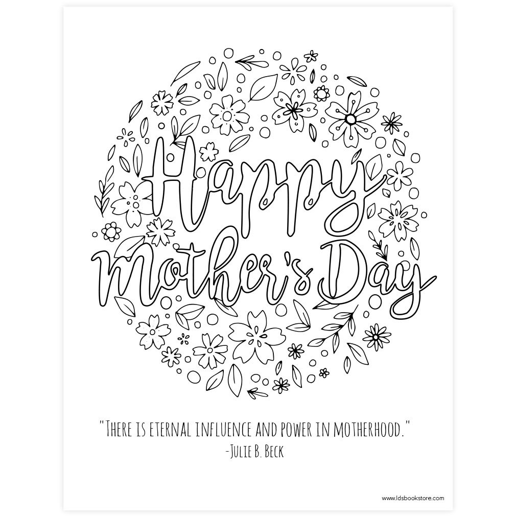 Happy Mother's Day Coloring Page - Digital Download - LDPD-COLOR-MOM19