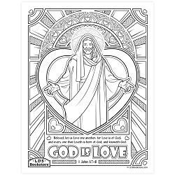 God is Love Coloring Page - Digital Download come follow me coloring page, free lds coloring page, new testament coloring page, jesus coloring page,
