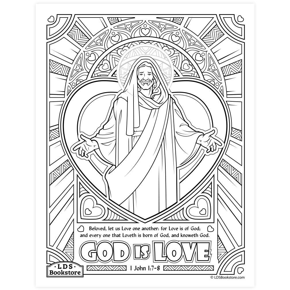 God is Love Coloring Page - Digital Download - LDPD-PBL-COLOR-1JOHN1