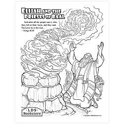 Elijah and the Priests of Baal Coloring Page - Digital Download come follow me coloring page, free lds coloring page, old testament coloring page, pearl of great price coloring page