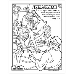 King Josiah and the Book of the Law Coloring Page - Digital Download come follow me coloring page, free lds coloring page, old testament coloring page, pearl of great price coloring page