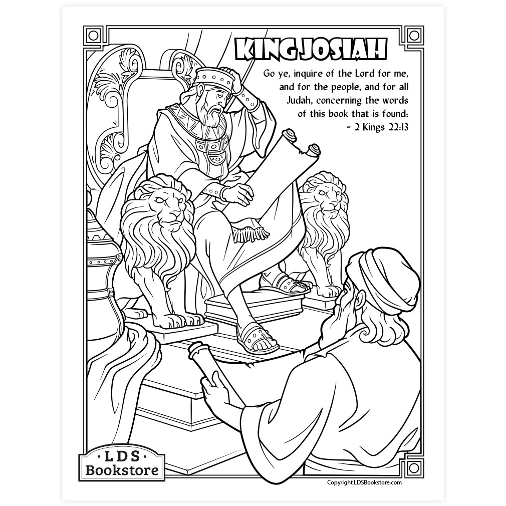 King Josiah and the Book of the Law Coloring Page - Digital Download - LDPD-PBL-COLOR-2KINGS22
