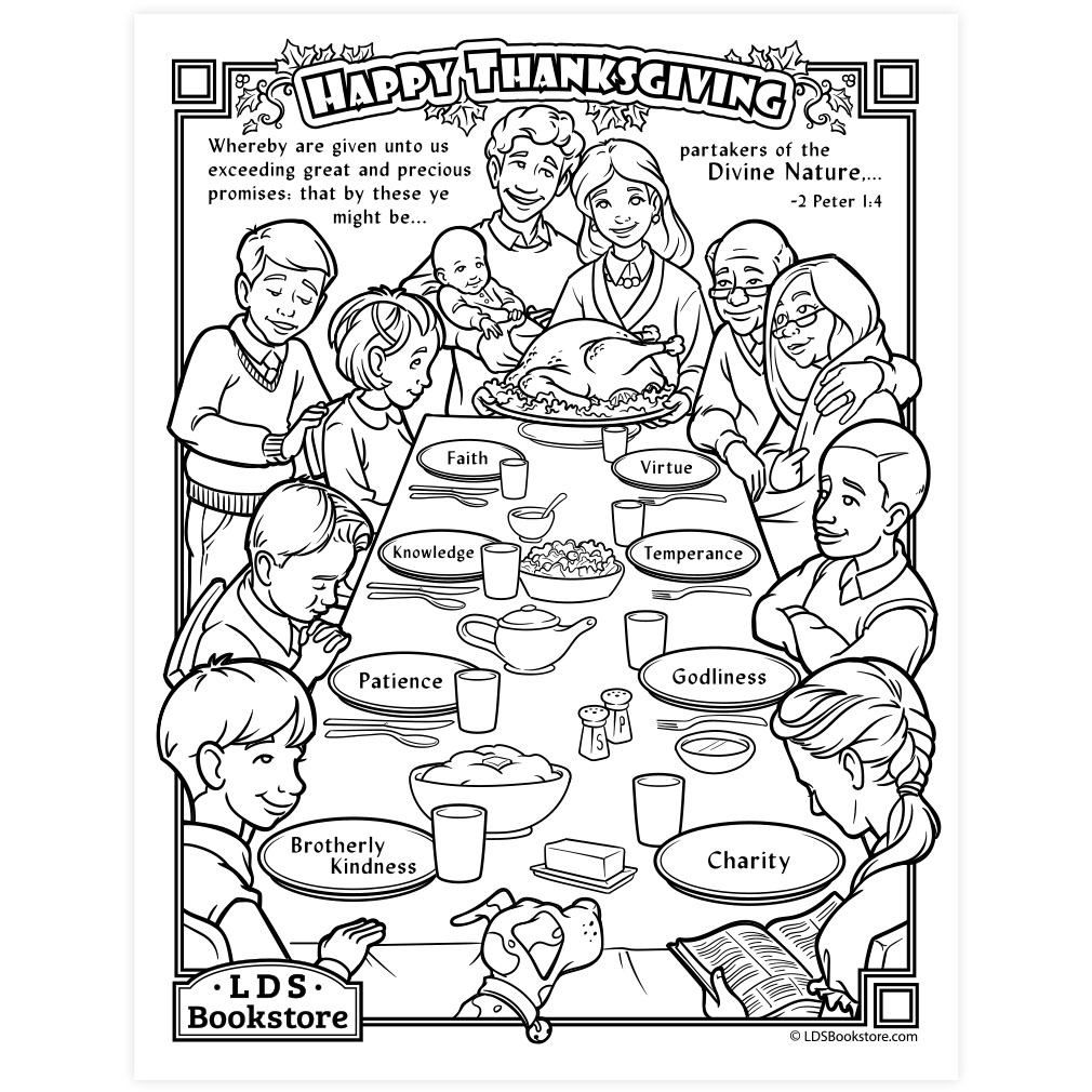 Partakers of the Divine Nature Thanksgiving Coloring Page - Digital Download - LDPD-PBL-COLOR-2PETER