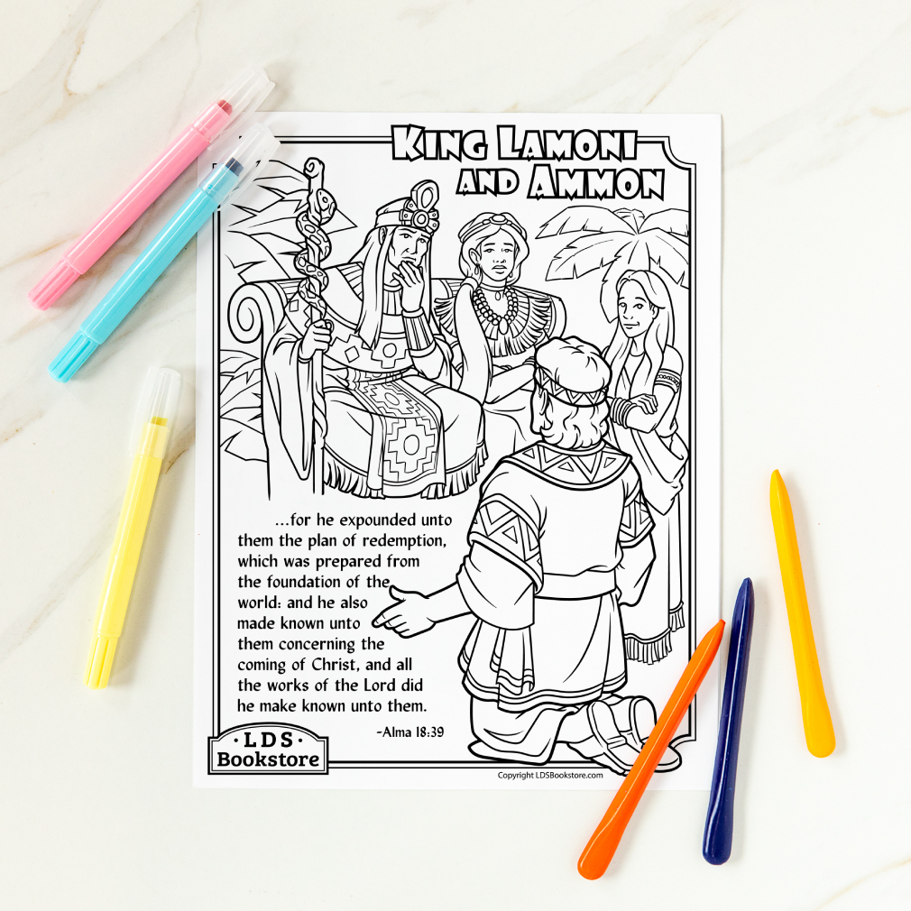 King Lamoni and Ammon Coloring Page - Digital Download - LDPD-PBL-COLOR-ALMA1839