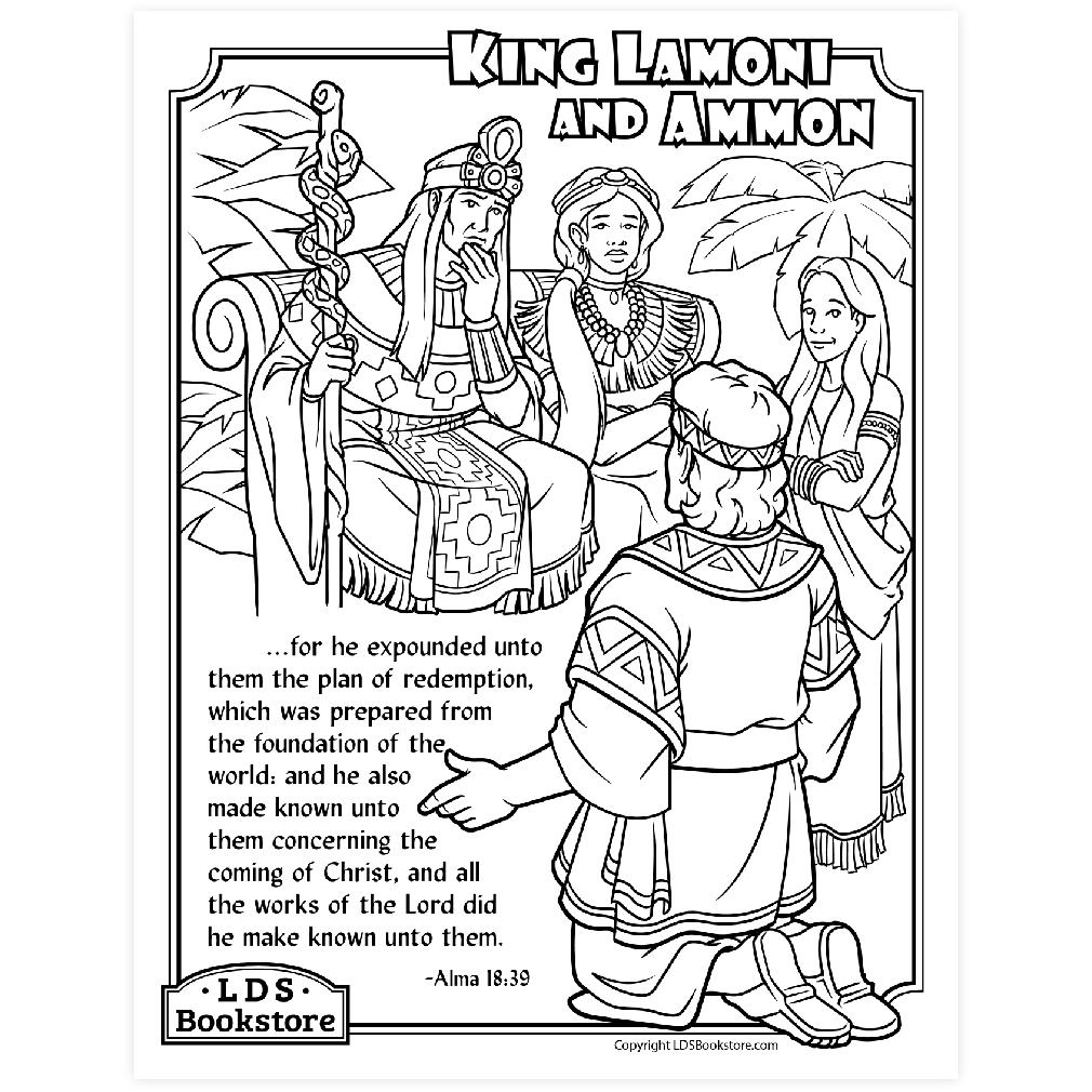 King Lamoni and Ammon Coloring Page - Digital Download - LDPD-PBL-COLOR-ALMA1839