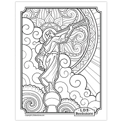 Angel Moroni Coloring Page - Digital Download