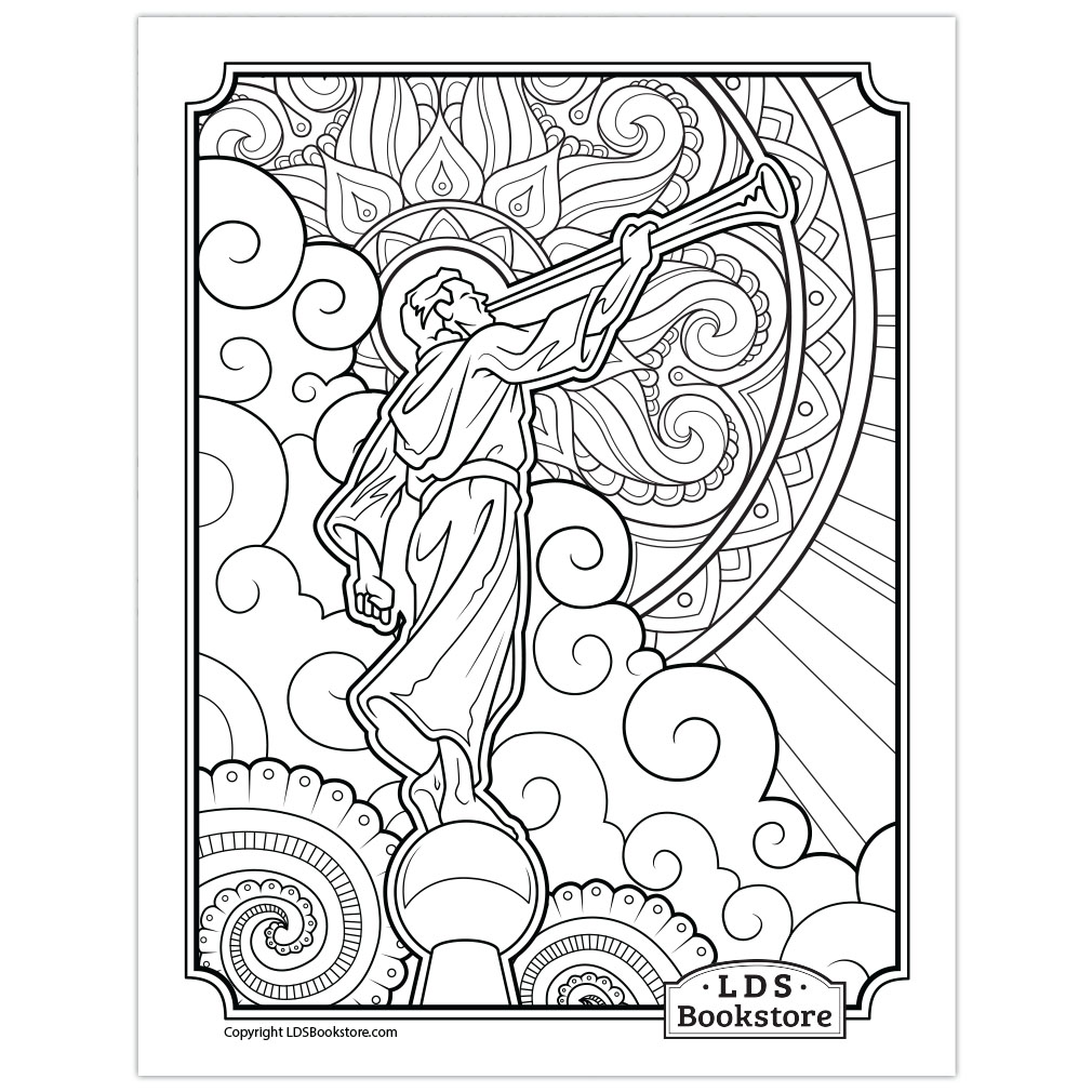Angel Moroni Coloring Page - Digital Download - LDPD-PBL-COLOR-ANGMO