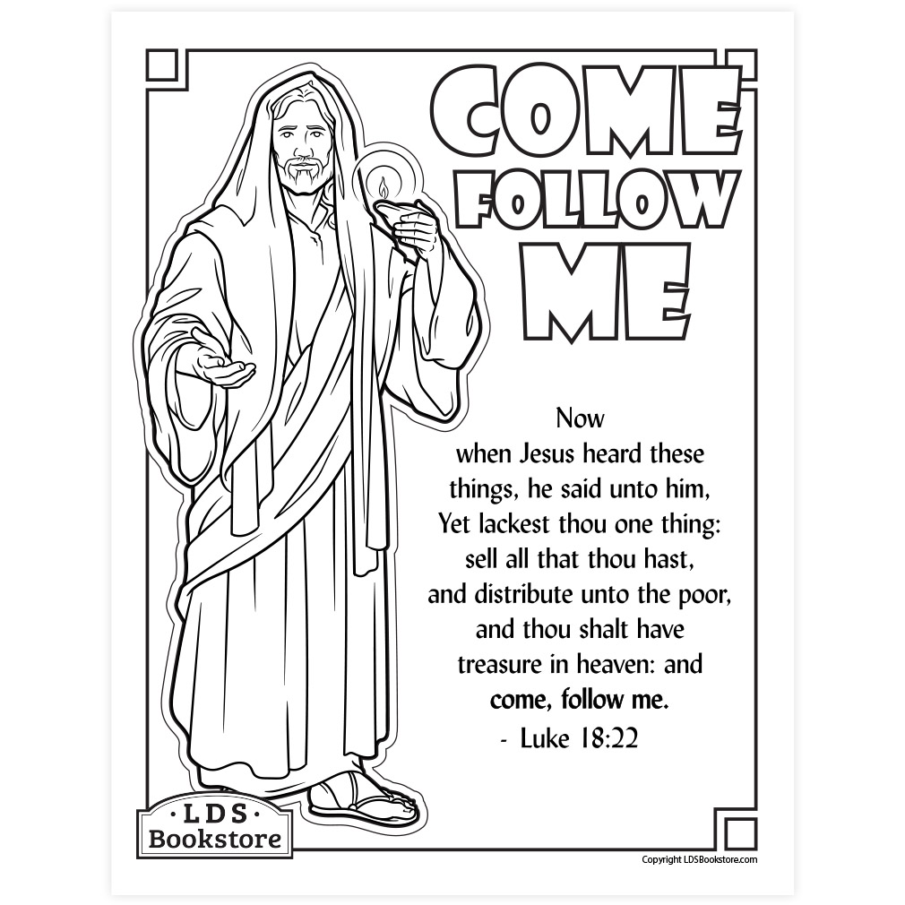 Come Follow Me Coloring Page - Digital Download - LDPD-PBL-COLOR-CFM23
