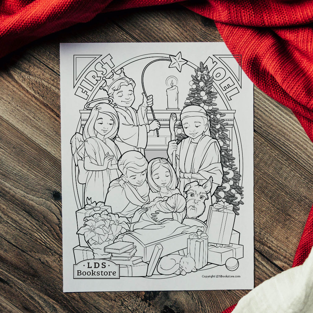 Family Nativity Coloring Page - Digital Download - LDPD-PBL-COLOR-CHRISTMAS21