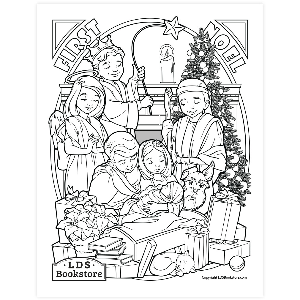 Family Nativity Coloring Page - Digital Download - LDPD-PBL-COLOR-CHRISTMAS21