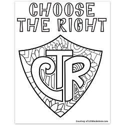 Choose the Right CTR Shield Coloring Page - Digital Download