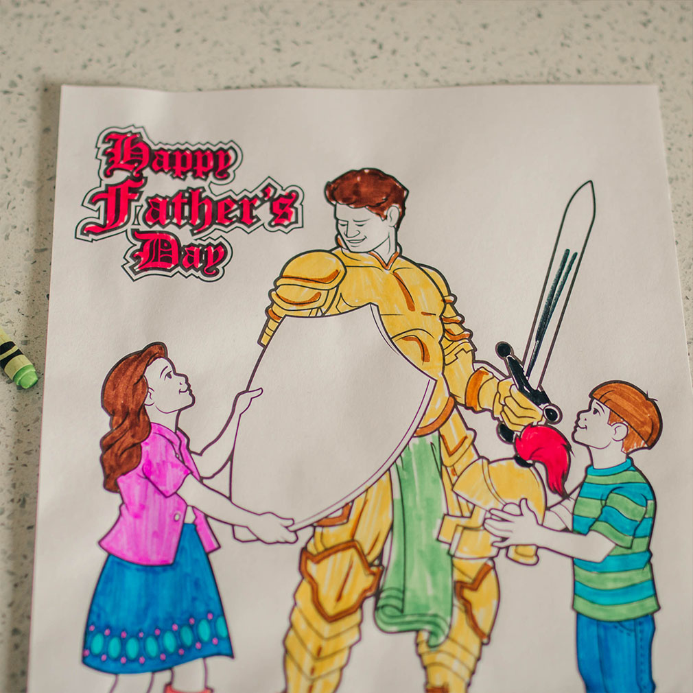 Armour of God Father's Day Coloring Page - Digital Download - LDPD-COLOR-DAD20
