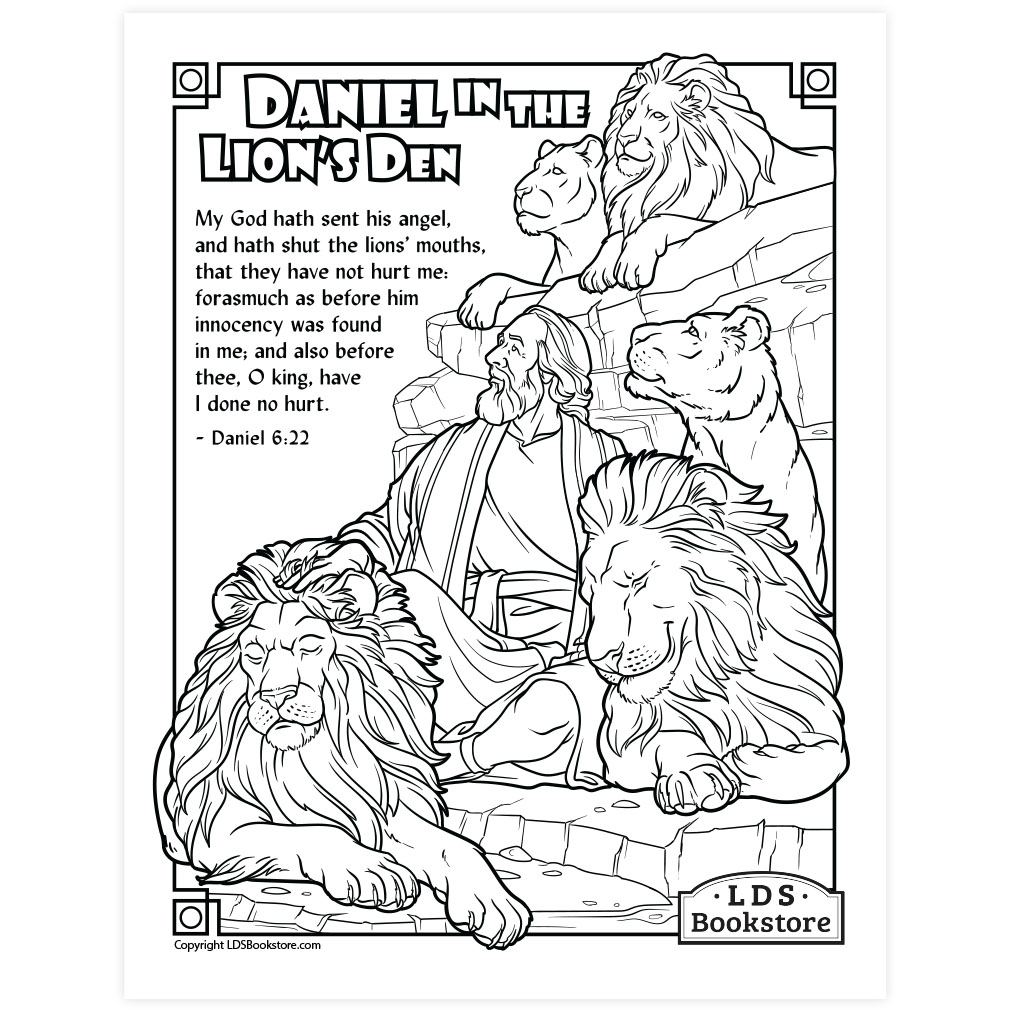 Daniel in the Lion's Den Coloring Page - Digital Download - LDPD-PBL-COLOR-DAN6