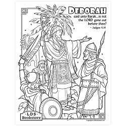 Deborah Judges Israel Coloring Page - Digital Download come follow me coloring page, free lds coloring page, old testament coloring page, pearl of great price coloring page