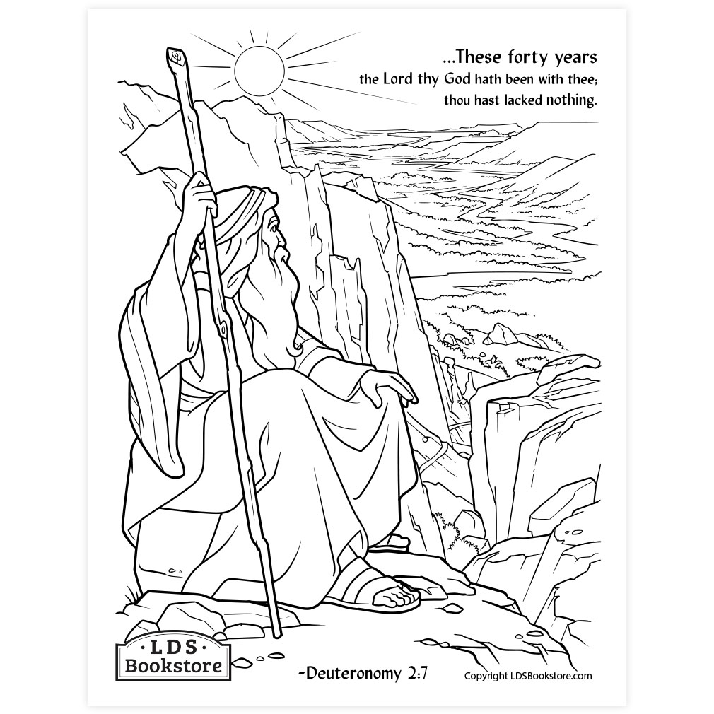 Moses and the Promised Land Coloring Page - Digital Download - LDPD-PBL-COLOR-DEUT2