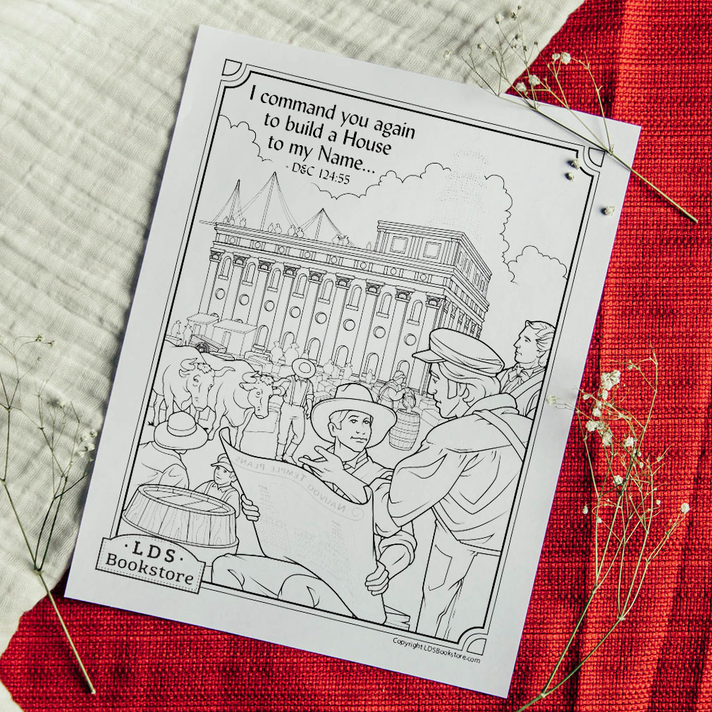Build a House to My Name Temple Coloring Page - Digital Download - LDPD-PBL-COLOR-DOCTCOV124