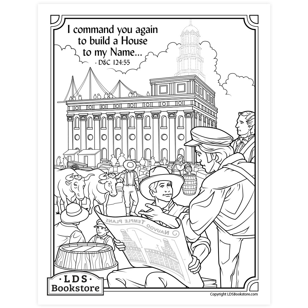 Build a House to My Name Temple Coloring Page - Digital Download - LDPD-PBL-COLOR-DOCTCOV124