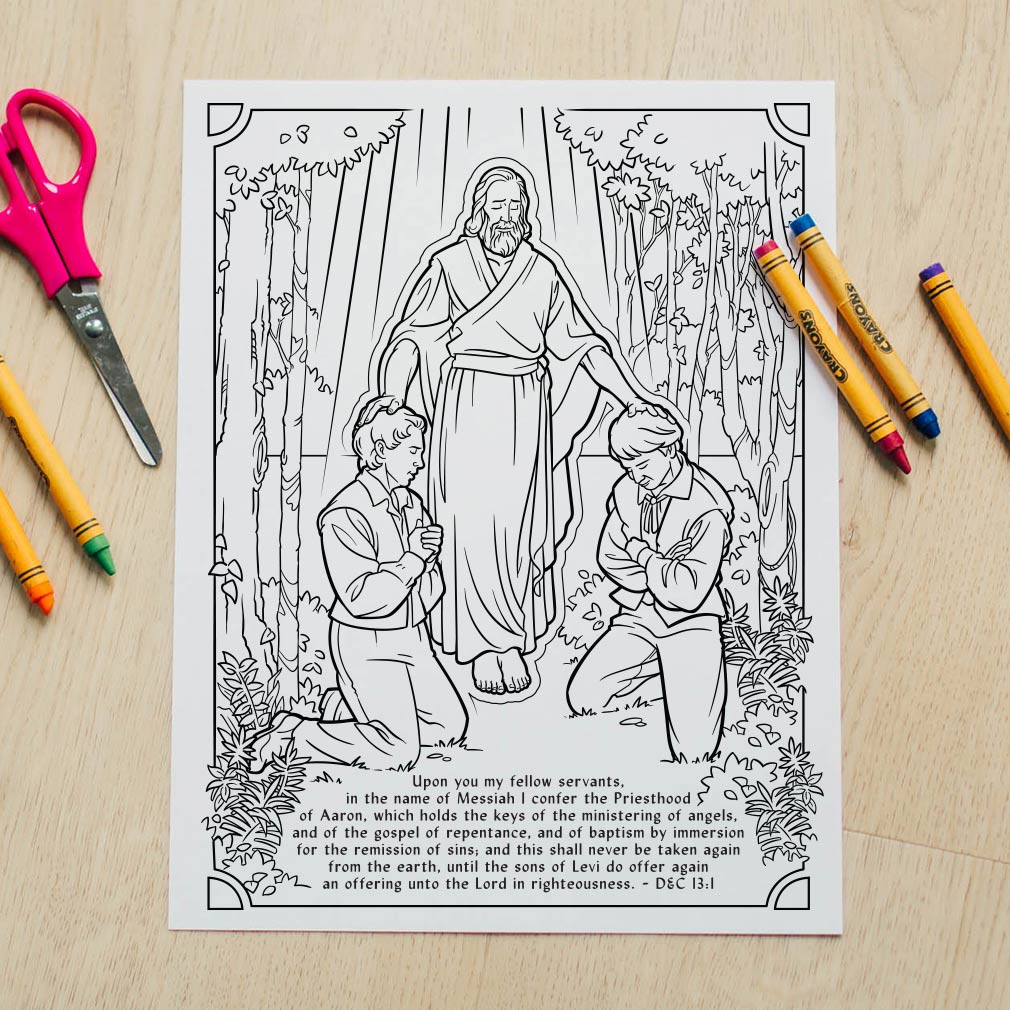 Restoration of the Priesthood Coloring Page - Digital Download - LDPD-PBL-COLOR-DOCTCOV13