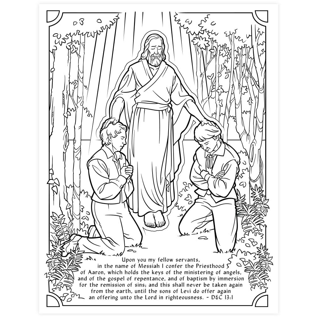Restoration of the Priesthood Coloring Page - Digital Download - LDPD-PBL-COLOR-DOCTCOV13