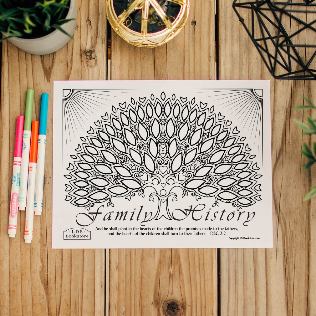 Hearts of the Children Family History Coloring Page - Digital Download - LDPD-PBL-COLOR-DOCTCOV2