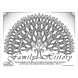 Hearts of the Children Family History Coloring Page - Digital Download