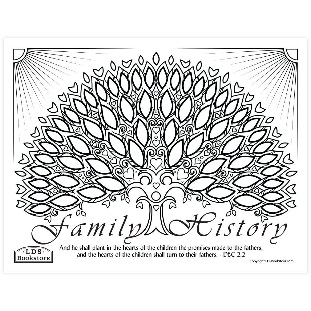 Hearts of the Children Family History Coloring Page - Digital Download - LDPD-PBL-COLOR-DOCTCOV2