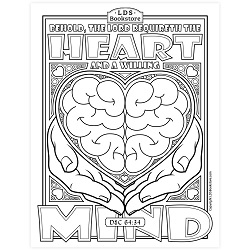 The Heart and Willing Mind Coloring Page - Digital Download free lds coloring page, lds coloring page, come follow me activities, come follow me coloring page, doctrine and covenants coloring page