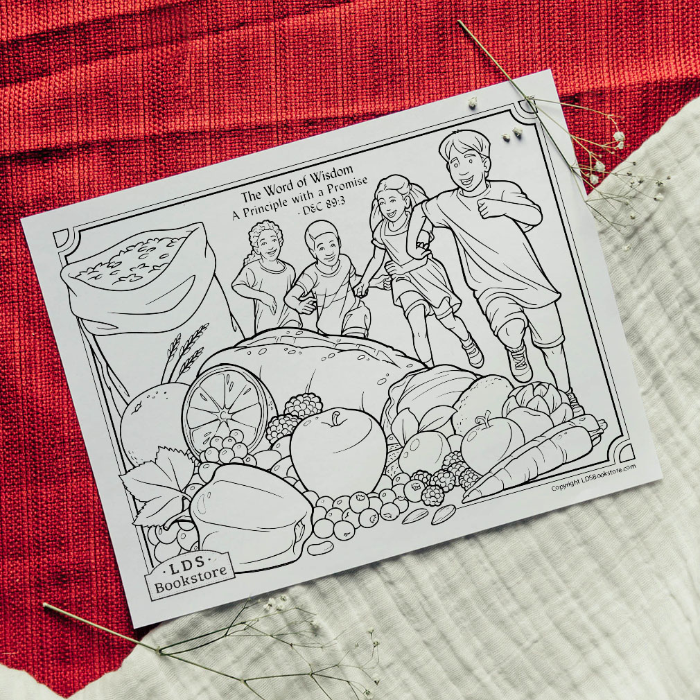 The Word of Wisdom Coloring Page - Digital Download - LDPD-PBL-COLOR-DOCTCOV89