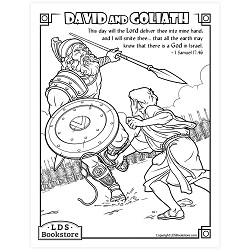 David and Goliath Coloring Page - Digital Download come follow me coloring page, free lds coloring page, old testament coloring page, david and goliath coloring page,