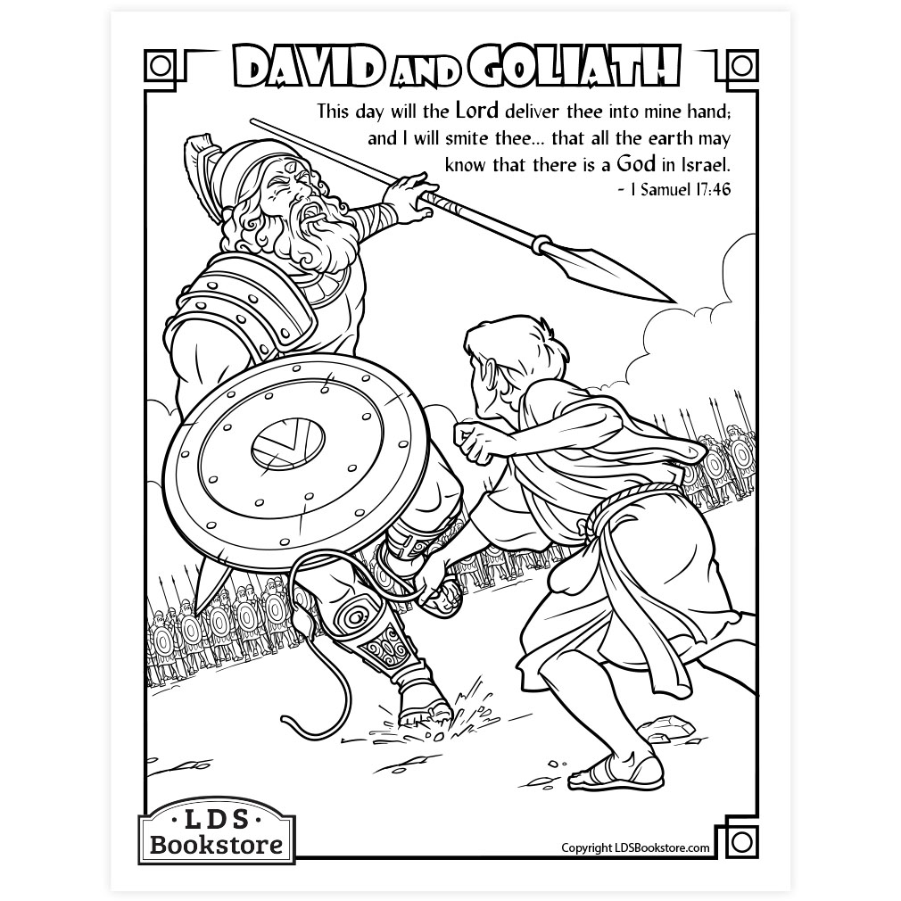 David and Goliath Coloring Page - Digital Download - LDPD-PBL-COLOR-DVDGOL