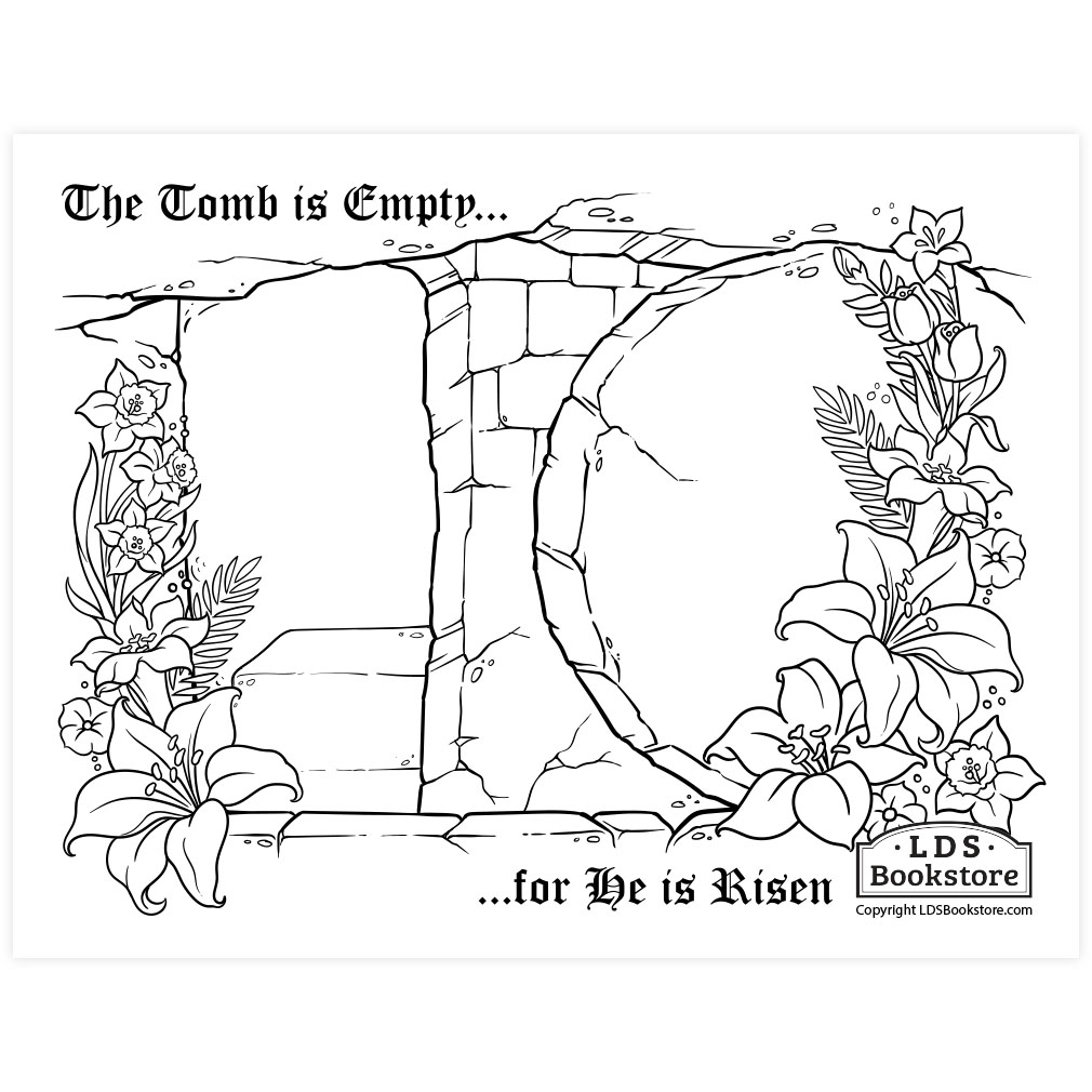 The Tomb Is Empty Easter Coloring Page - Digital Download - LDPD-PBL-COLOR-EAST22