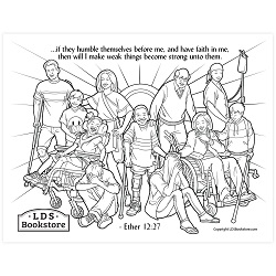 I Will Make Weak Things Strong Coloring Page - Digital Download come follow me coloring page, free lds coloring page, come follow me activity, come follow me, book of mormon coloring page