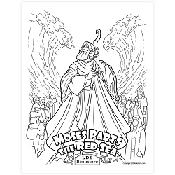 Moses Parts the Red Sea Coloring Page - Digital Download