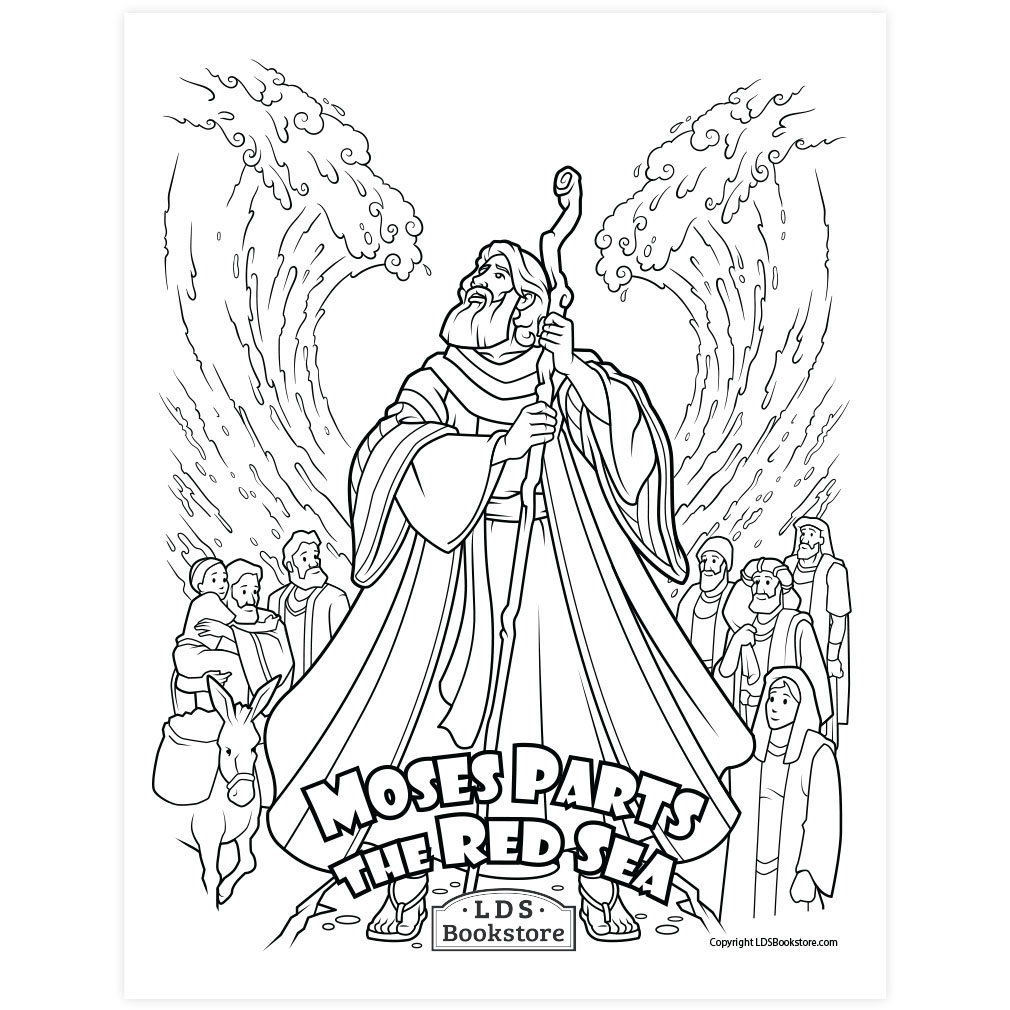 Moses Parts the Red Sea Coloring Page - Digital Download - LDPD-PBL-COLOR-EXODUS14