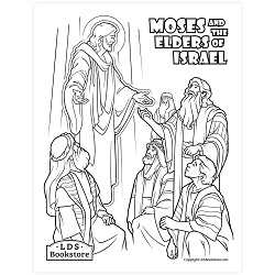 Moses and the Elders of Israel Coloring Page - Digital Download come follow me coloring page, free lds coloring page, old testament coloring page, 