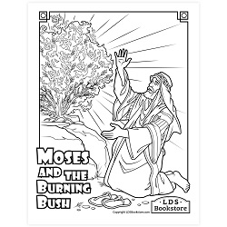 Moses and and the Burning Bush Coloring Page - Digital Download come follow me coloring page, free lds coloring page, old testament coloring page, pearl of great price coloring page