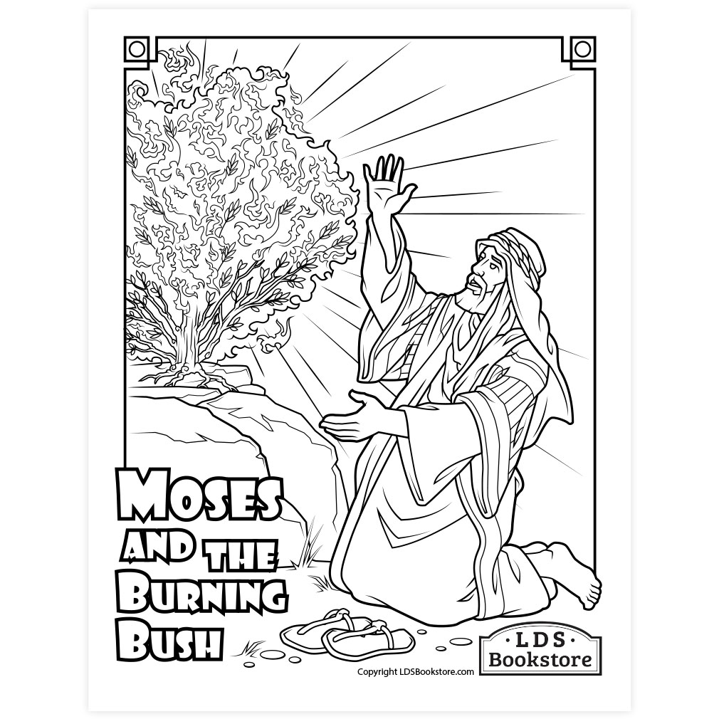 Moses and and the Burning Bush Coloring Page - Digital Download - LDPD-PBL-COLOR-EXODUS3