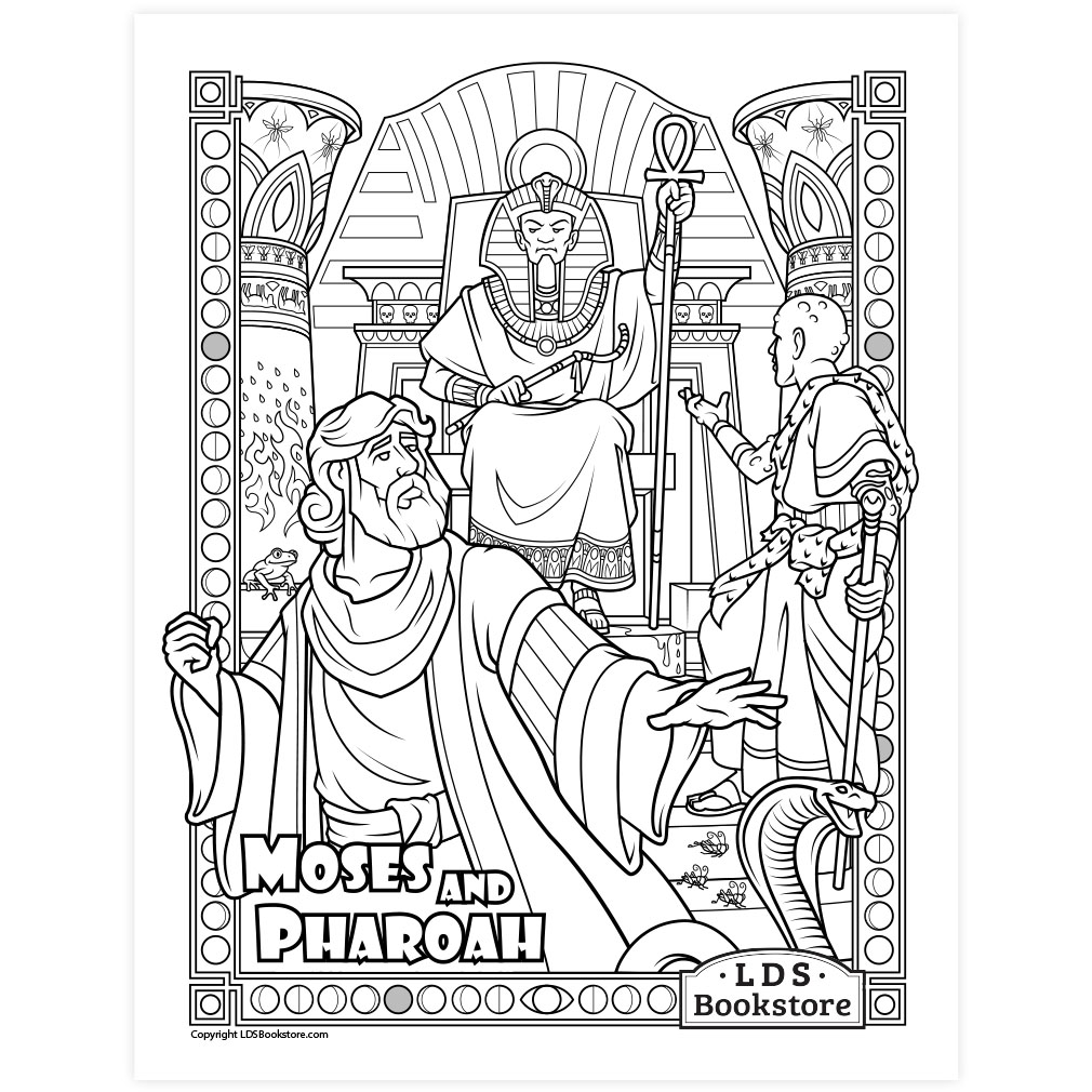Moses and Pharaoh Coloring Page - Digital Download - LDPD-PBL-COLOR-EXODUS7