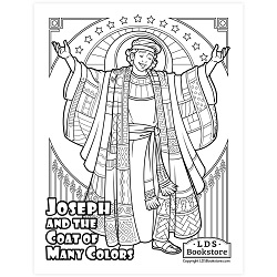 Joseph and the Coat of Many Colors Coloring Page - Digital Download come follow me coloring page, free lds coloring page, old testament coloring page, pearl of great price coloring page