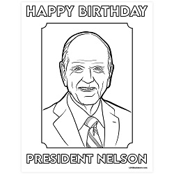 President Nelson Birthday Coloring Page - Digital Download