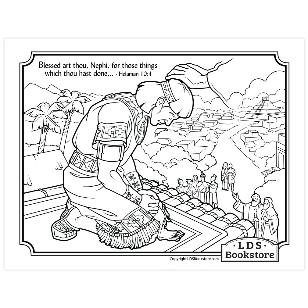 Blessed Art Thou Nephi Coloring Page - Digital Download - LDPD-PBL-COLOR-HEL10