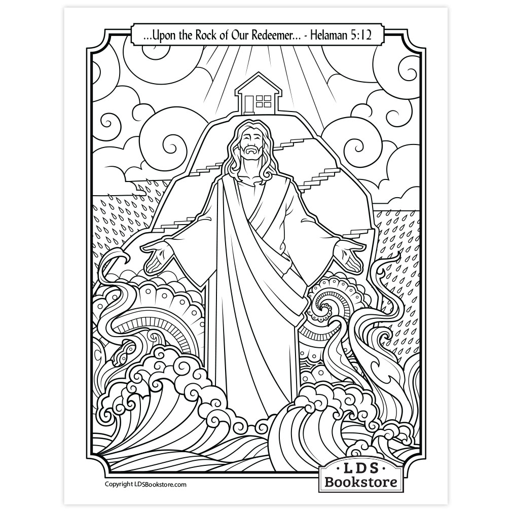 Upon the Rock of Our Redeemer Coloring Page - Digital Download - LDPD-PBL-COLOR-HEL5
