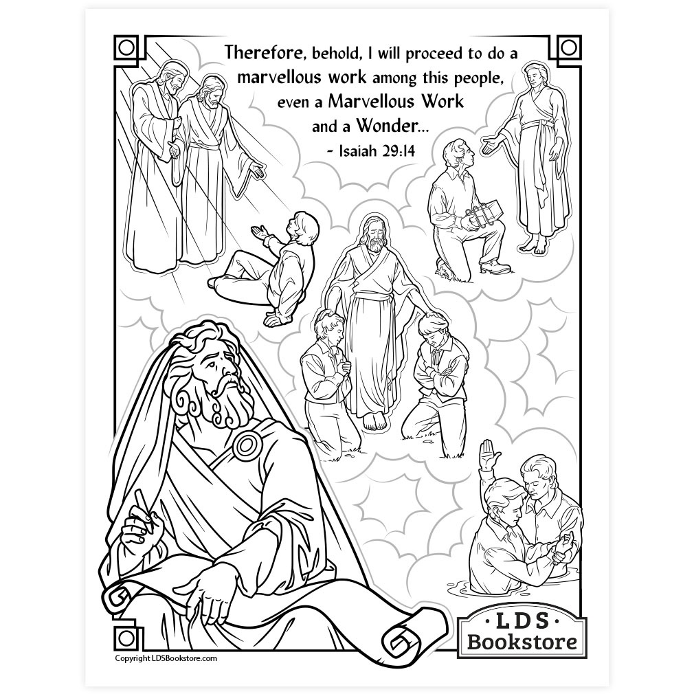 A Marvellous Work and a Wonder Coloring Page - Digital Download come follow me coloring page, free lds coloring page, old testament coloring page, pearl of great price coloring page