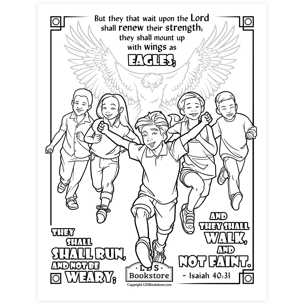 Run and Not Be Weary Coloring Page - Digital Download - LDPD-PBL-COLOR-ISAIAH40